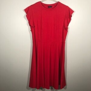 City Chic Flared Red Dress with Cap Sleeves Size S/16